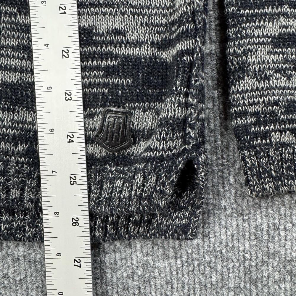 Trash Nouveau Sweater Mens Small Zip‎ Cowl Neck Gray Marled Knit - Picture 11 of 12